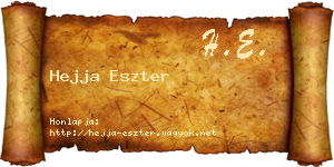 Hejja Eszter névjegykártya